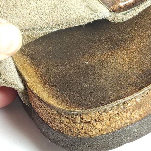 BIRKENSTOCK Women's Arizona US8 EU39 Taupe Suede SoftFB Slide Sandals - Picture 13 of 16